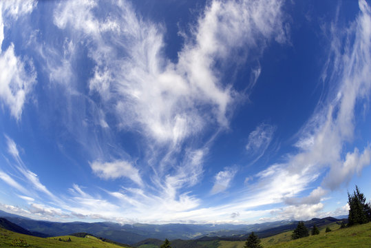 Cirrus clouds in Europe