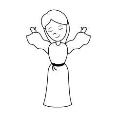woman wearing tunic cute cartoon icon image