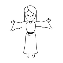 woman wearing tunic cute cartoon icon image