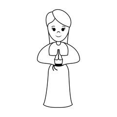 woman wearing tunic cute cartoon icon image