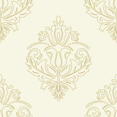 Orient vector classic golden dotted pattern. Seamless abstract background with repeating elements. Orient background