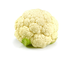 fresh cauliflower on white background