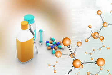 Medical bottles and pills