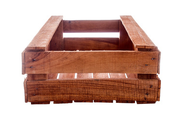 Wooden box isolated on white background