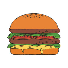 hamburger fast food icon image