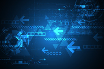Vector technology concept in the shape of geometry.
