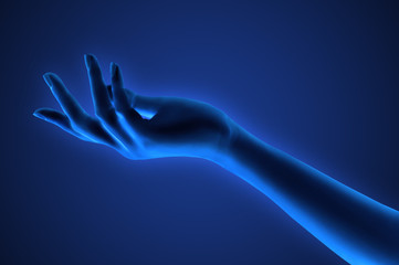 x-ray view of hand isolate included clipping path