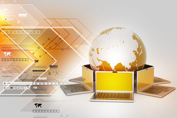 laptop computers around a world