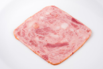 Squared slice of ham