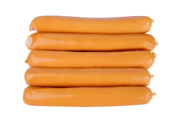 sausages on white background