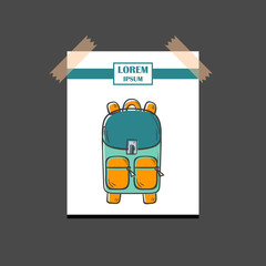Vector hand drawn school backpack background