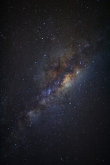 milky way galaxy. Long exposure photograph.with grain