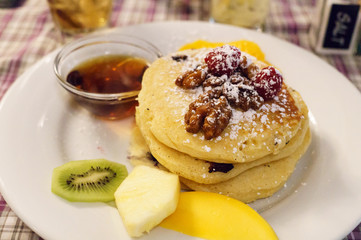 Pancakes with fruit