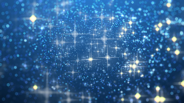 blue star bokeh blur background dust motion graphic, Particle motion background, blue pastel color background