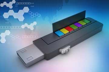 Obraz premium usb flash drive and books