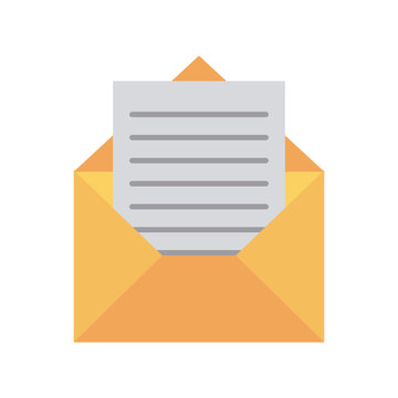 message envelope with paper coming out icon image vector illustration design 