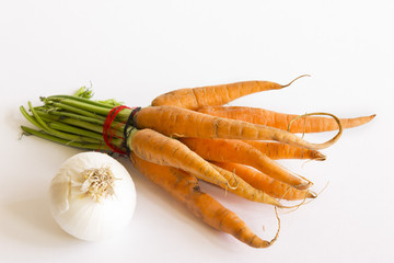 Carrot on a light background. Healthy eating.