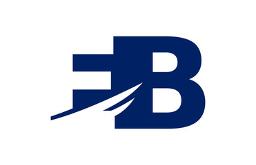 EB Negative Space Square Swoosh Letter Logo