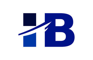 HB Negative Space Square Swoosh Letter Logo