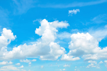 Naklejka na ściany i meble Beautiful bright summer blue sky and clouds