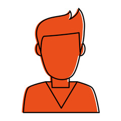 portrait of man avatar icon image vector illustration design  orange color