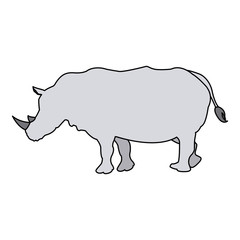 rhino wild animal africa exotic mammal vector illustration
