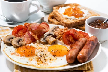 Wall murals Fried eggs traditional english breakfast