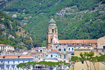Fototapeta na wymiar Tower of the Cathedral of St. Andrew in Amalfi