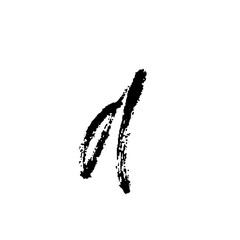 Letter d. Handwritten by dry brush. Rough strokes font. Vector illustration. Grunge style alphabet