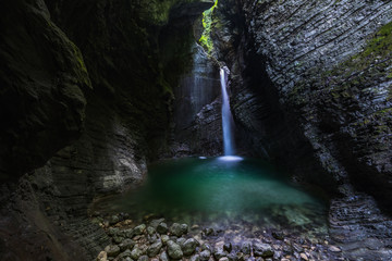 Waterfall Kozjak in Triglav National Park,Slovenia