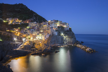 Manarola town at twilight