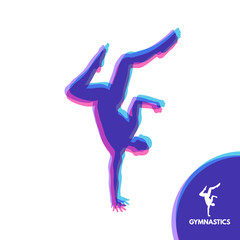 Gymnast. Silhouette of a Dancer. Gymnastics Activities for Icon Health and Fitness Community. Sport Symbol. Vector Illustration.
