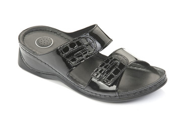 Isolated arabic design footwear on white background