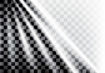Checkered flag wave light for sport race background vector illustration.