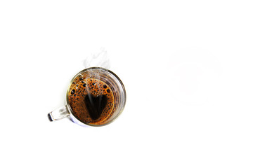 Cup Of Coffee With Heart Image On White Background