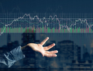 Trading forex data information displayed on a stock exchange interface - Finance concept