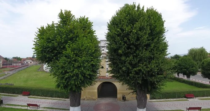 Prejmer fortified Church from above in the Prejmer village near Brasov, Transylvania, Romania