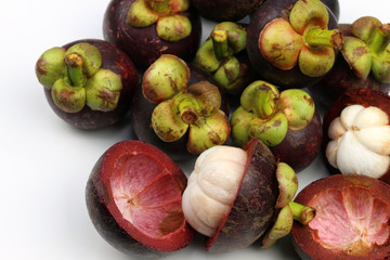 mangosteen fruit on white background