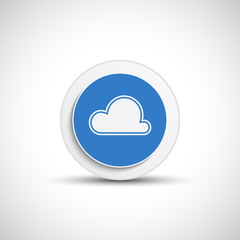 Abstract vector cloud button with shadow.