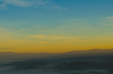 Fototapeta na wymiar Colorful Sunrise over the mountain hills,Sunrise in mountains,Sunrise landscape