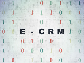 Business concept: E-CRM on Digital Data Paper background