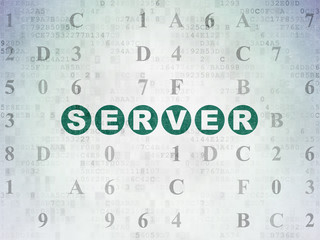 Obraz premium Web design concept: Server on Digital Data Paper background
