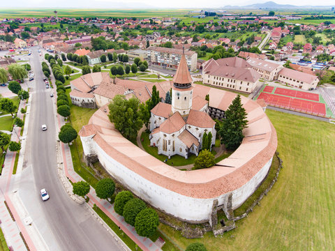 Prejmer walled Church aerial view