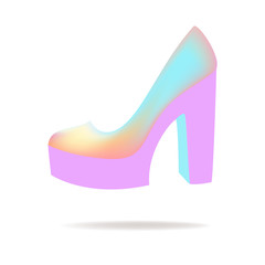 Women's shoes. Bright shoes. fashion. high heel. Holographic