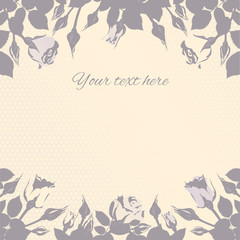 Obraz premium pink roses. A pattern of flowers and leaves. Floral background. Square frame. card. congratulation. mothers Day. women's Day.