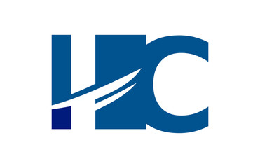 IC Negative Space Square Swoosh Letter Logo