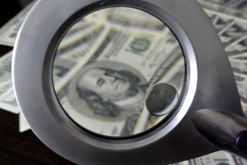 Dolares y lupa