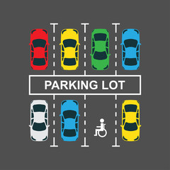 Top view of a city car parking lot © StockVector