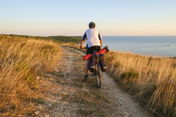 Naklejka premium Cycling on Croatian coast