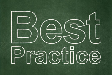 Learning concept: Best Practice on chalkboard background